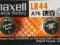 BATERIA MAXELL LR 44 A76 1,5V 12-2014rok