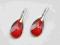 ~MIGDAŁ SREBRNE KOLCZYKI RED MAGMA SWAROVSKI~