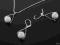 SREBRNY ZESTAW BIŻUTERII Z KULKĄ wesele bal em292