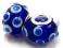Lampwork Szafirowe Kropki