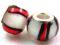 Lampwork Czerwone Pasy