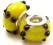 Lampwork Żółte Oczka
