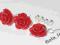 Róże z korala czerwone  wkrętki + zawieszka