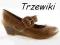 KHAKI CAMEL  BALERINKI BUTY NA KOTURNIE KLIN 38