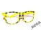 Okulary zerówki- żółte w kratkę