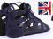SANDAŁY BUTY ZAMEK RZYMIANKI 1050 BLUE ZAMSZ 38