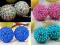 KOLCZYKI KULE, KULKI SWAROVSKI 1,6 CM MIX KOLORÓW