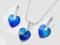 SWAROVSKI KOMPLET BERMUDA BLUE KOLCZYKI + WISIOR