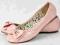 Buty Lakierowane balerinki kokardka mj372 pink 38