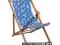 Leżak plażowy drewniany niebieski