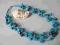 Naszyjnik Turkusowy Drewniane Korale