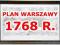 OBRAZ ekskluzywny PLAN WARSZAWY z 1768 r. MAPA