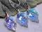 ** LEAF ** Crystal AB Swarovski Zestaw Walentynki
