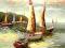 NAJTANSZE888 Obraz olejny 60x50 cm:  Żaglówki