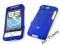 Etui RUBBER CASE HTC HERO blue +folie poliweglan