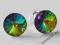 KL Swarovski 8mm kolczyki Rivoli sztyfty 10kolorów