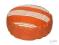 Dekoria, Pufa okrągła pomarańczowe pasy 60x20 cm