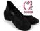PRZED BUTY BALERINKI HS016 OKRĄGŁE ZAMSZ CZARNE 39