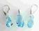 Komplet kolczyki wisiorek Swarovski aquamarine