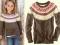 H&M SWETER WZORY BRĄZ ~ 122/128 wyprzedaż