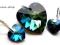 SWAROVSKI SERCE HEART BERMUDA BLUE KOMPLET SREBRO