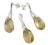 Kolczyki + wisiorek MIGDAŁ Swarovski GOLD Srebro