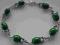 bransoletka srebrna srebro malachit listki