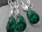 komplet SWAROVSKI Emerald AB ZIELONY srebro NOWY