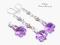SWAROVSKI FLOWER KWIATKI VIOLET ~~ Komplet