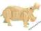 PUZZLE PRZESTRZENNE 3D DREWNIANY HIPOPOTAM