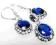 Komplet - kolczyki  wisiorek szafir