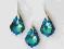 Swarovski Baroque 22mm Komplet Bermuda Blue Unikat