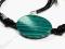 naszyjnik MALACHIT srebro skóra etno STUDIO DIN