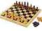 Drewniane szachy warcaby pionki Chad Valley h38