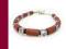Bransoletka z koralików srebrno brązowa brąz j198