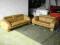 Komplet 3 + 2 sofa 100% SKORA jasny Brąz  + BAREK
