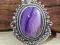 NASZYJNIK -naturalny kamień -AGAT PASIASTY fiolet