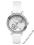 GUESS White Leather Strap Zegarek WMN