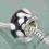 Szklany koralik modulowy CZARNO BIALY charm nr20