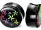 Czarne akrylowe (tunele) plugi plug w gwiazdki 8mm