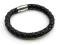 Bransoletka rzemień pleciony nat. 8mm czarna 20 cm