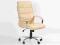 Obrotowy fotel biurowy TEKSAS beżowy skóra licowa