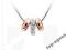 NASZYJNIK 3 ZAWIESZKI+ ŁAŃCUSZEK pr. 925 Swarovski