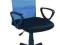 Fotel biurowy czarno niebieski oparcie siatka