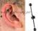 Kolczyk do ucha INDUSTRIAL piercing BLACK 40mm