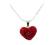 SREBRO Naszyjnik Serce DZIEŃ KOBIET Czerwone