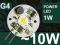 G4 1W POWER LED nie SMD ~70Lm dekoracyjna ciepła