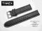 PASEK TIMEX MOCNY CZARNY SKÓRZANY 20mm BIAŁA NIĆ