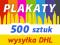 PLAKATY A2 500 sztuk 130g 48h PLAKAT 1 kolor