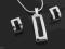 KOMPLET SREBRNO-CZARNY wisiorek i kolczyki rr103